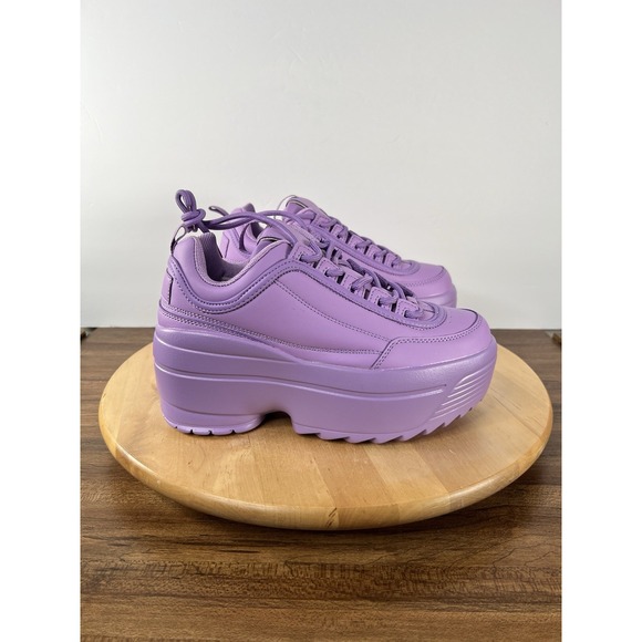NEW Berness - LILY 5005 Purple Sparkle Lavender Rec league Platform Sneakers - Picture 1 of 11